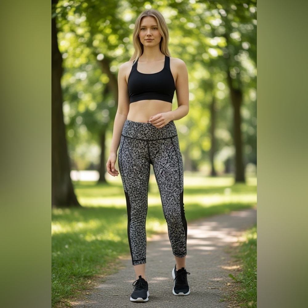 lululemon athletica Black and White Patterned Leggings